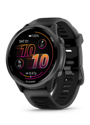 Garmin® Forerunner® 570, 47mm, Advanced GPS Running and Triathlon Smartwatch, AMOLED Display, Training and Recovery Features, Slate Gray Aluminum with Translucent Black/Black Band