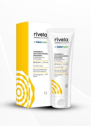 Rivela Dermascience By Cipla SPF 50, PA+++ Mineral Sunscreen Lotion For Normal to Dry Skin, 50ml