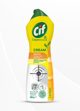 Cif Abrasive Surface Cleaner Cream, Lemon| Kitchen & Bathroom, 500 ml