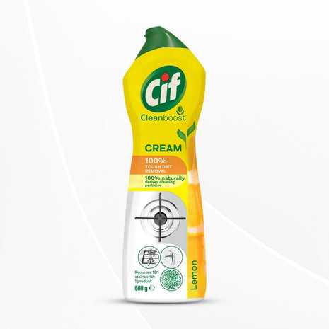 Cif Abrasive Surface Cleaner Cream, Lemon| Kitchen & Bathroom, 500 ml