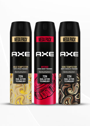 Axe Intense Deo Bodyspray 215 ml & Axe Dark Temptation Deo 215 ml & Axe Gold Temptation Deo 215 ml