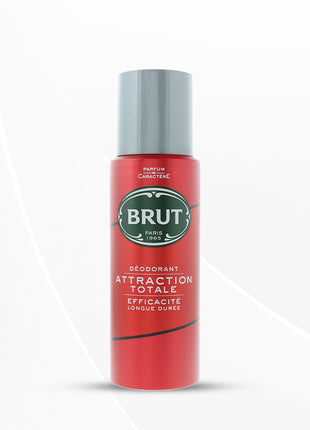 Brut Attraction Totale Deodorant Body Spray for Men, Long-Lasting Deo with Woody Fragrance, 200ml