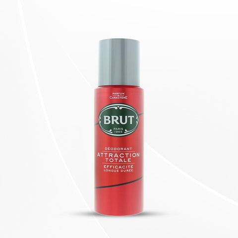 Brut Attraction Totale Deodorant Body Spray for Men, Long-Lasting Deo with Woody Fragrance, 200ml
