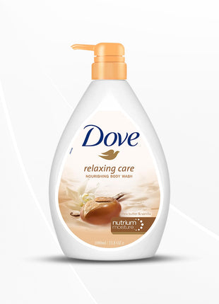 Dove Relaxing Shea Butter Body Wash with Vanilla for Soft Skin, Soothing Scent, 1L