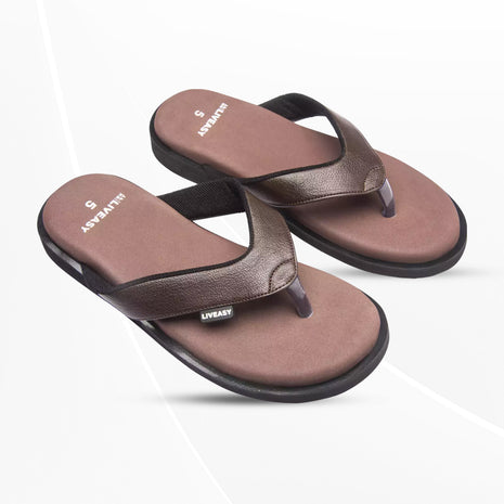 LivEasy Doctor Orthopedic & Diabetic Extra Soft Stylish slippers for Women Brown - Style 9 UK