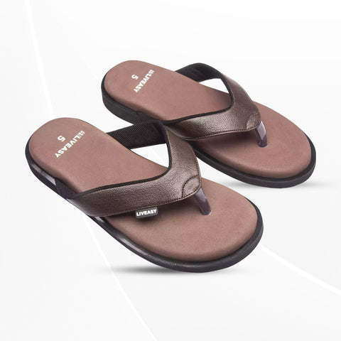 LivEasy Doctor Orthopedic & Diabetic slippers for Women for Daily Home Use- Brown - Style 2 - UK 6