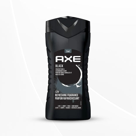 Axe Black 3 In 1 Body, Face & Hair Wash For Men, Long-Lasting Refreshing Frozen Pear & Cedarwood, 250Ml
