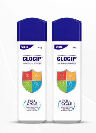Cipla Clocip Antifungal Powder 100gm (Pack of 2)