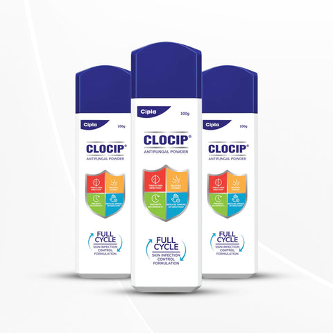 Cipla Clocip Antifungal Powder 100gm (Pack of 3)