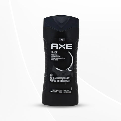 AXE Black 3 In 1 Body, Face & Hair Wash for Men, Refreshing Frozen Pear Dermatologically Tested, 400ml