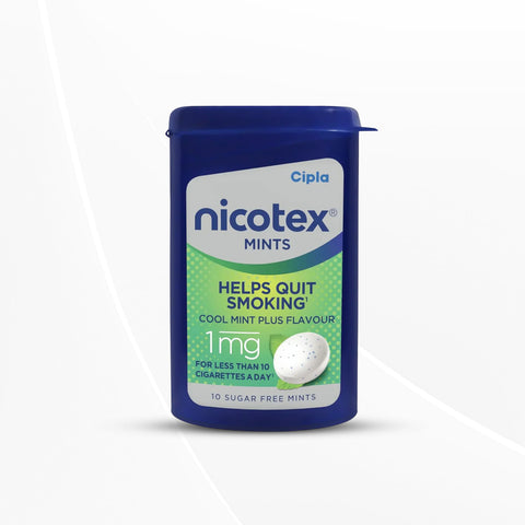 Cipla Nicotex Mints | Nicotine 1mg Lozenges (10 Pcs) | Sugar Free | Cool Mint Plus Flavour