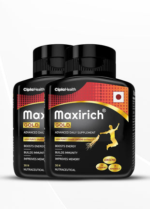 Cipla Maxirich Gold Daily Multivitamin with high purity grade, 30 Softgels pack of 2