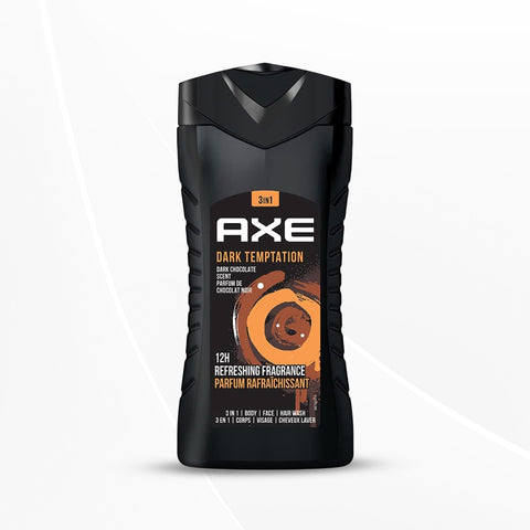Axe Dark Temptation 3 In 1 Body, Face & Hair Wash for Men, Refreshing Dark Chocolate Fragrance 400ml