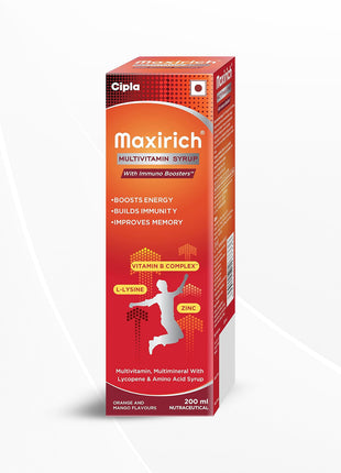 Cipla Maxirich Multivitamin Syrup | Boosts Immunity | Powerhouse of Vitamins & Minerals | 200 ml (Pack of 3)