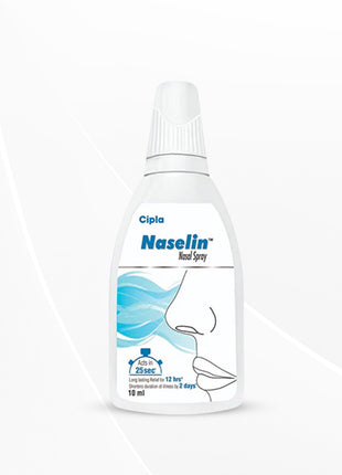 Cipla Naselin Nasal Spray | Unblocks Nose in 25 secs | 10 ml (Pack of 4)