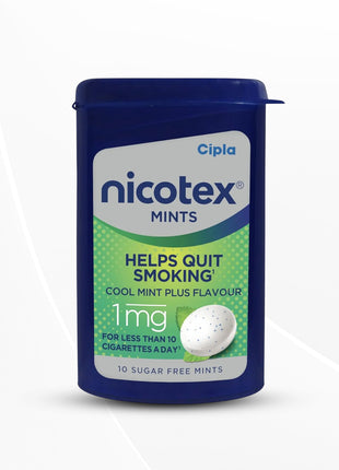 Cipla Nicotex Mints | Nicotine 2mg Lozenges (60 Pcs) Cool Mint Plus Flavour (10 * 6 Pcs)