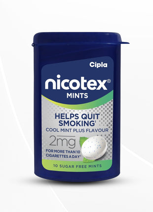 Cipla Nicotex Mints | Nicotine 2mg Lozenges (360 Pcs) Cool Mint Plus Flavour (10 * 36 Pcs)