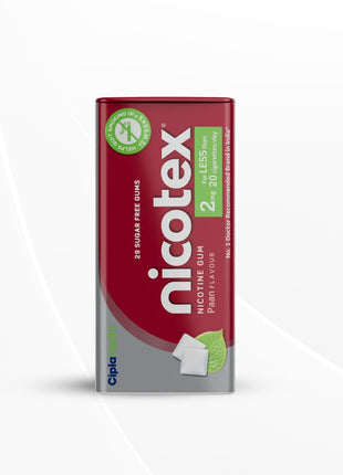 Cipla Nicotex Nicotine Sugar Free Paan Gums 2mg | 29 Gums each Tin