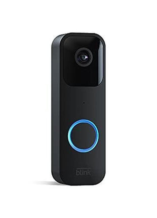 Like-New Blink Video Doorbell — Two-way audio, HD video, long-lasting battery life, wired or wire-free install, motion detection, chime app alerts, Works with Alexa (Black)