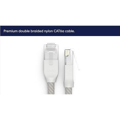 Amazon eero CAT6a Ethernet cable - Supports 10 gigabit+ speeds, 3 foot, 1-pack, Arctic White