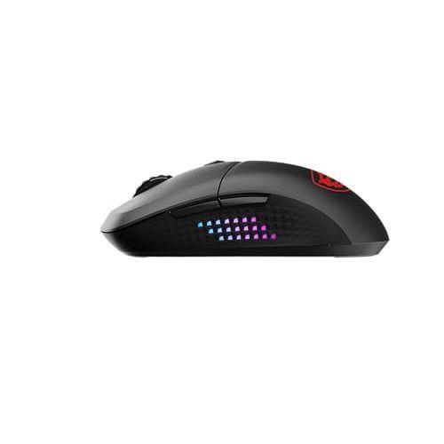 MSI VERSA 300 ELITE WIRELESS Gaming Mouse - 26000 DPI Optical Sensor, 1000 Hz polling rate, Symmetrical, 60M+ Click OMRON Switches, 6 Buttons, 200-Hour Battery, 1ms Latency, RGB, 65g - Wired/Wireless