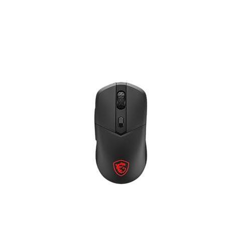 MSI VERSA 300 ELITE WIRELESS Gaming Mouse - 26000 DPI Optical Sensor, 1000 Hz polling rate, Symmetrical, 60M+ Click OMRON Switches, 6 Buttons, 200-Hour Battery, 1ms Latency, RGB, 65g - Wired/Wireless