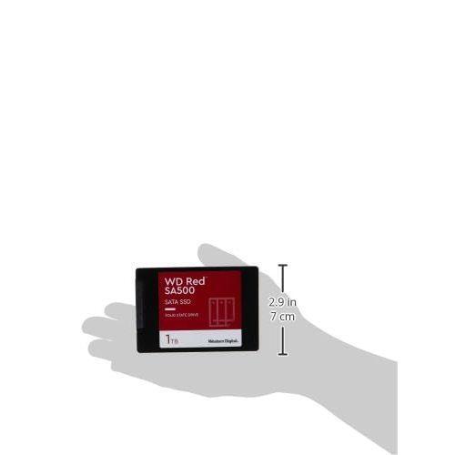 Western Digital 1TB WD Red SA500 NAS 3D NAND Internal SSD - SATA III 6 Gb/s, 2.5"/7mm, Up to 560 MB/s - WDS100T1R0A, Solid State Hard Drive