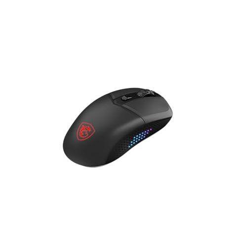 MSI VERSA 300 ELITE WIRELESS Gaming Mouse - 26000 DPI Optical Sensor, 1000 Hz polling rate, Symmetrical, 60M+ Click OMRON Switches, 6 Buttons, 200-Hour Battery, 1ms Latency, RGB, 65g - Wired/Wireless
