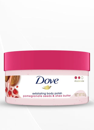 Dove Body Polish for Skin Exfoliation & Moisturisation with Pomergranate Seeds & Shea Butter|100g