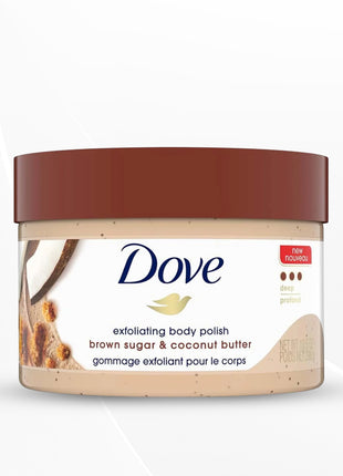 Dove Exfoliating Body Polish Scrub Dry Skin Brown Sugar & Coconut Butter, 298G