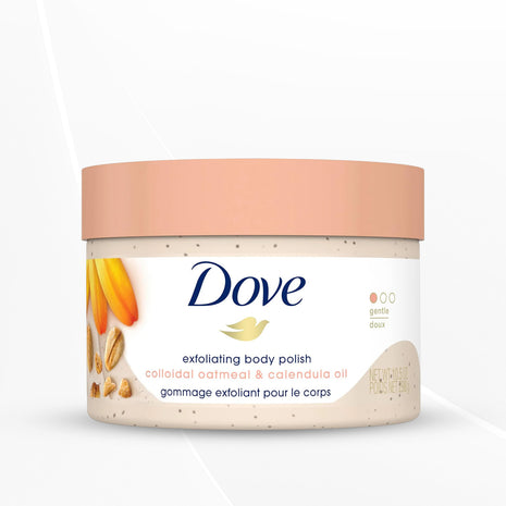 Dove Exfoliating Body Polish Scrub for Delicate & Sensitive Skin with Oatmeal & Calendula Oi, 298g