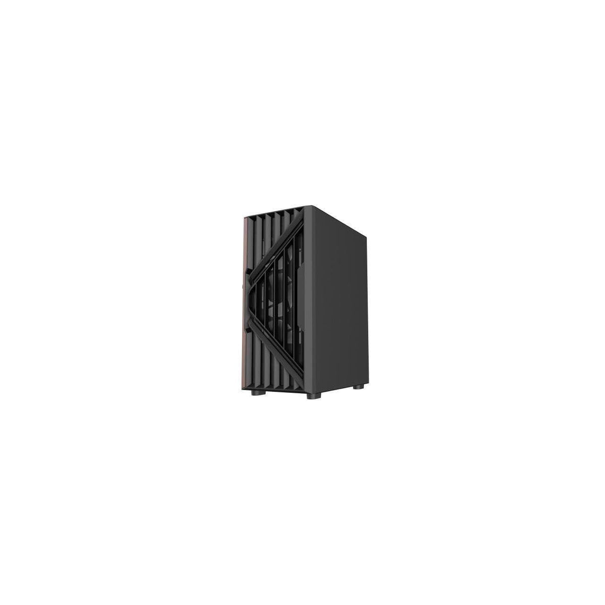 DIYPC DIY-G18-WD Black USB3.0 /Type C ATX Mid Tower Gaming Computer Case w/Tempered Glass Side Panel and Walnut Wood Front Panel