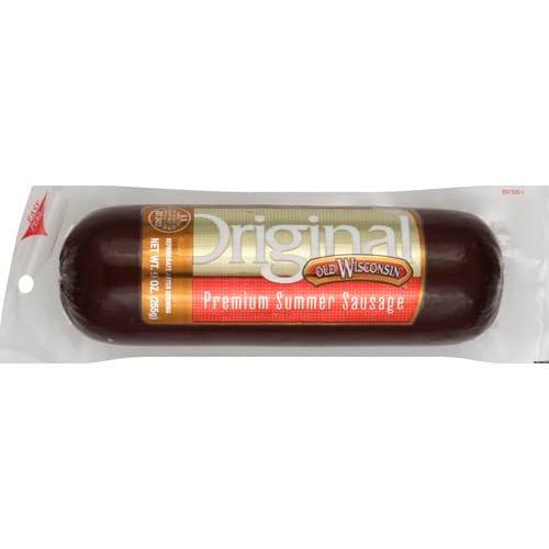 Old Wisconsin Premium Summer Sausage, 100% Natural Meat, Charcuterie, Ready to Eat, High Protein, Low Carb, Keto, Gluten Free, Original Flavor, 8 Ounce