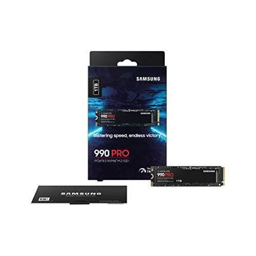 Samsung 990 PRO SSD 1TB PCIe 4.0 M.2 2280 Internal Solid State Hard Drive, Seq. Read Speeds Up to 7,450 MB/s for High End Computing, Gaming, and Heavy Duty Workstations, MZ-V9P1T0B/AM