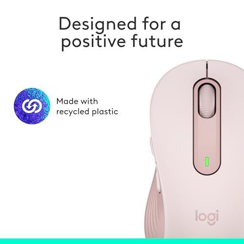 Logitech Wireless Mouse Signature M650- Small Hands, 2-Year Battery, Silent Clicks, Customizable Buttons, Bluetooth, PC/Mac/Chromebook - Rose, Right-Handed, Small-Medium