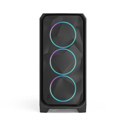 Fractal Design Meshify 3 XL Black RGB Tempered Glass Light Tint - High Airflow PC Gaming Case - Mesh Front Panel - Three ARGB Momentum 14 Gen 2 Fans Included - Spacious Interior - GPU up to 512mm