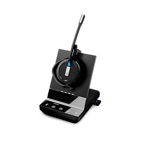 Sennheiser SDW 5016 (507016) Single-Sided Wireless DECT Headset for Desk Phone Softphone/PC& Mobile Phone Connection Dual Microphone Ultra Noise-Canceling, Black, 3 inches