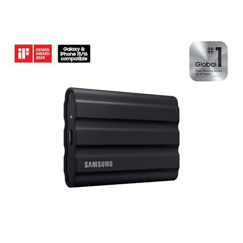 Samsung T7 Shield 4TB Portable SSD - 1050MB/s, Rugged, Water & Dust Resistant, for Content Creators - Black