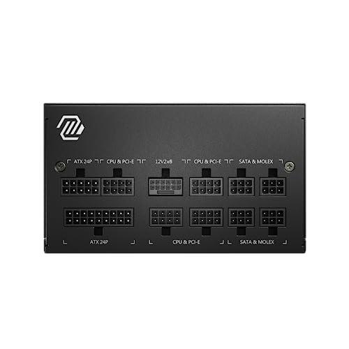 MSI MAG A750GL PCIE 5.1 & ATX 3.1 Gaming Power Supply - Full Modular - 80 Plus Gold Certified 750W - Compact Size - ATX PSU - 10 Year Warranty