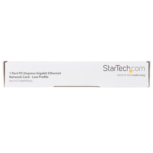 StarTech.com 1 Port PCIe Network Card - Low Profile - RJ45 Port - Realtek RTL8111H Chipset - Ethernet Network Card - NIC Server Adapter Network Card (ST1000SPEX2L)