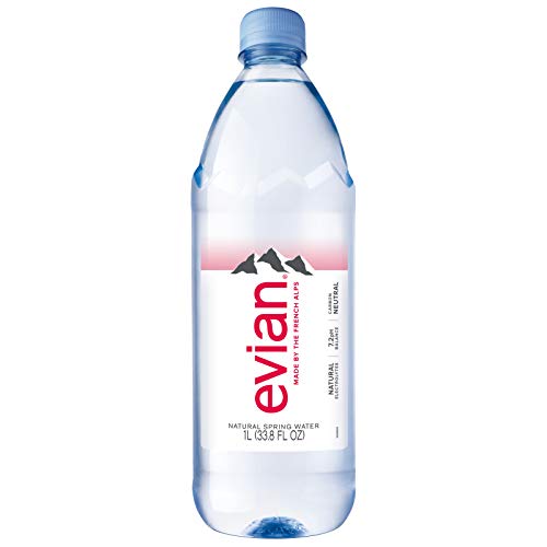 Evian Natural Spring Water, 1 L bottle, 12 pack