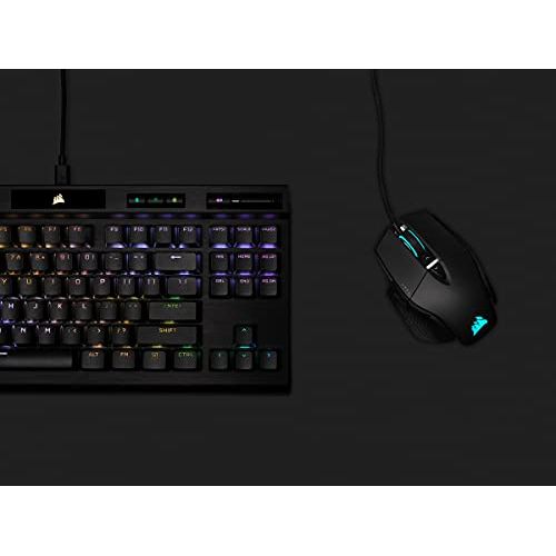 Corsair M65 RGB Ultra Tunable FPS Gaming Mouse Marksman 26,000 DPI Optical Sensor, Optical Switches, AXON Hyper-Processing Technology, Sensor Fusion Control, Tunable Weight System - Black
