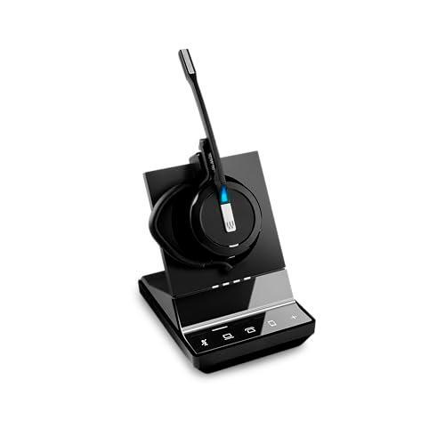 Sennheiser SDW 5016 (507016) Single-Sided Wireless DECT Headset for Desk Phone Softphone/PC& Mobile Phone Connection Dual Microphone Ultra Noise-Canceling, Black, 3 inches