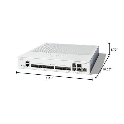 Cisco Catalyst 1300-12XS Managed Switch, 10 Port 10G SFP+, 2x10GE SFP+ Combo, Limited Lifetime Protection (C1300-12XS)