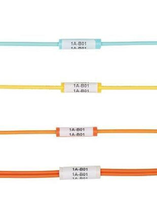 Panduit LabelCore Cable ID Sleeve, Aqua, 2 in L x 2-1/4 in W, Flexible PVC (Pack of 100)
