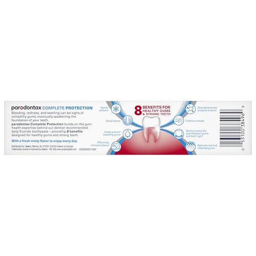 Parodontax Complete Protection Toothpaste for Bleeding Gums, Gingivitis Treatment and Cavity Prevention, Pure Fresh Mint - 3.4 Ounces