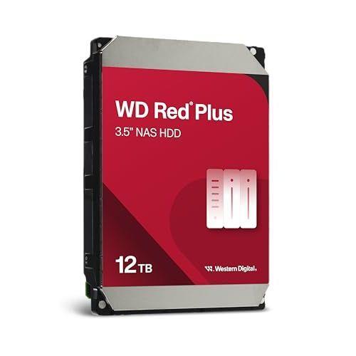 Western Digital 12TB WD Red Plus NAS Internal Hard Drive HDD - 7200 RPM, SATA 6 GB/s, CMR, 512 MB Cache, 3.5" - WD120EFGX