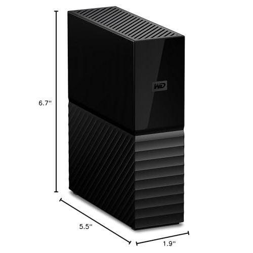 Western Digital 8TB My Book Desktop External Hard Drive, USB 3.0, External HDD with Password Protection and Backup Software - WDBBGB0080HBK-NESN
