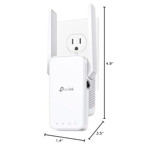 TP-Link AC1200 WiFi Extender, 2025 Wirecutter Best WiFi Extender, 1.2Gbps Home Signal Booster, Dual Band 5GHz/2.4GHz, Up to 1600 Sq.ft and 32 Devices, EasyMesh Compatible, One Ethernet Port (RE315)