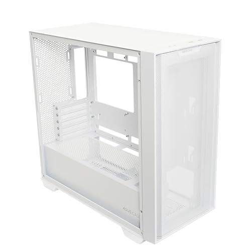 ASUS A21 Micro-ATX Case White Edition Supports Graphics Cards up to 380mm, 360mm Coolers, & Standard ATX PSUs, Porous Front-Panel Mesh, Compatible with New BTF Hidden Connector Technology